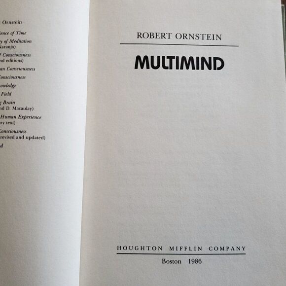 Vintage Multimind Robert Ornstein Mind Brain Psychology Human Behavior - Picture 1 of 10